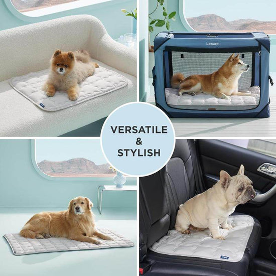 Bedsure Dog Cooling Mat – Washable Summer Crate Pad for Large Dogs (Up to 50 lbs), Non-Slip, Portable, QMAX>0.5 Cooling Tech - The Max & Rex Collection