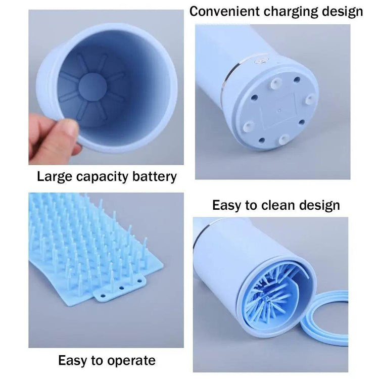 Portable Dog Paw Washer Automatic Pet Paw Cleaner Electric Paw Massager USB Rechargeable Designed for Small to Medium Dogs Cats - The Max & Rex Collection