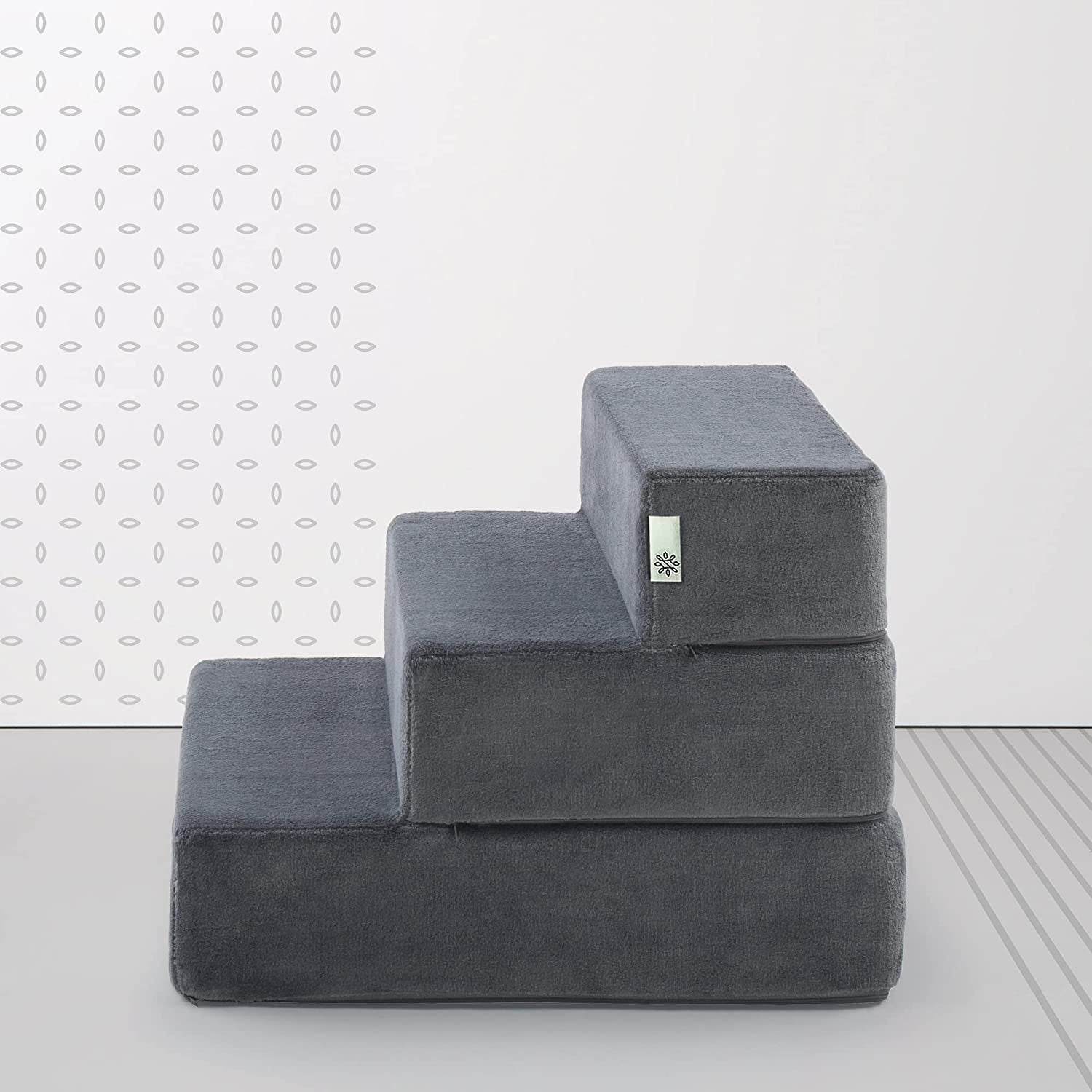 ZINUS Easy Pet Stairs, Pet Ramp, Pet Ladder, Medium, Charcoal - The Max & Rex Collection