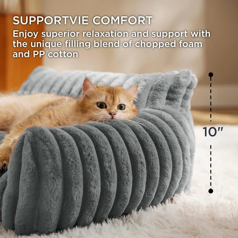 Pet Bed with Soft Plush Fabric – Cozy Bed for Cats and Small Dogs
