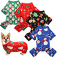 Weewooday 4 Pieces Christmas Dog Pajamas Christmas Element Puppy Clothes Santa Snowman Xmas Holiday Pet Puppy Pajamas Christmas Tree Snowflake Dog Pajama (Santa Patterns,Large)