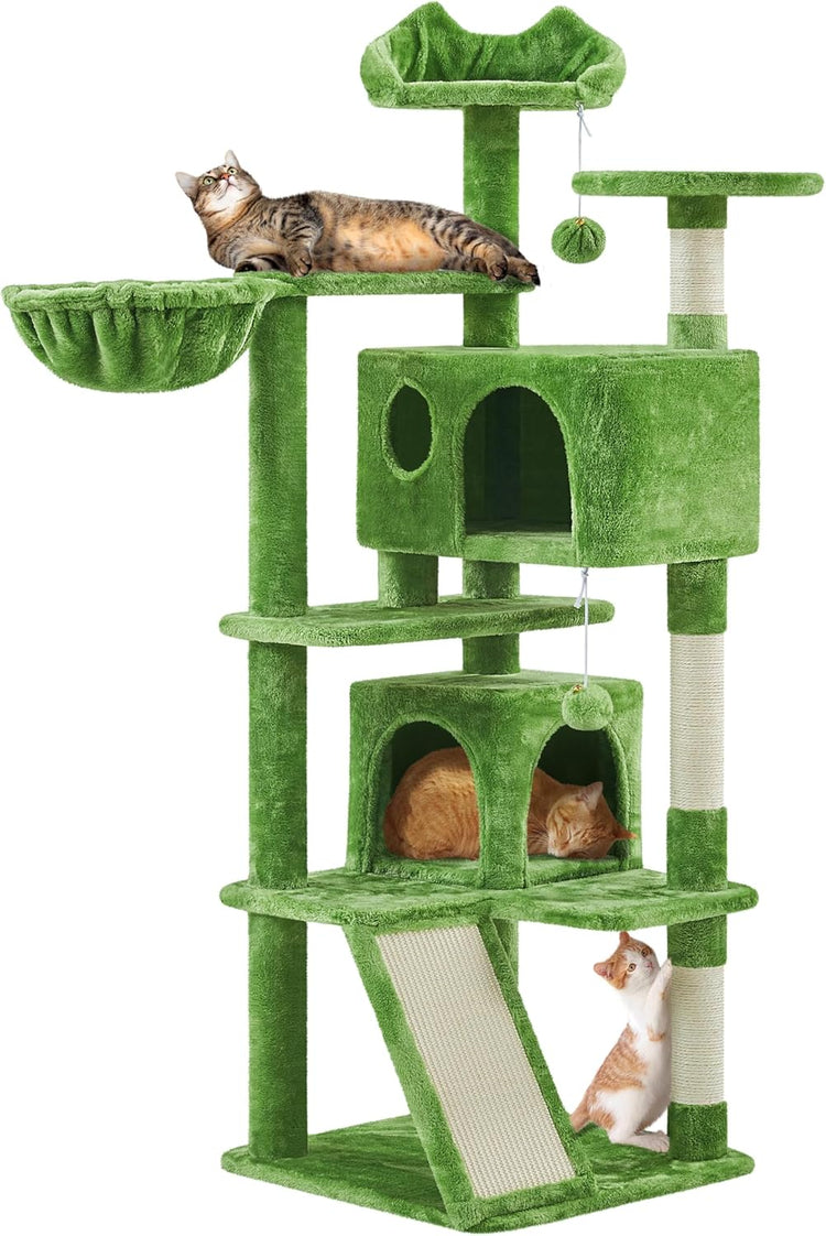 Topeakmart 57 Inches Multi-Level Cat Tree Cat Condo with Scratching Posts Kittens Activity Tower Pet Play House Furniture - The Max & Rex Collection