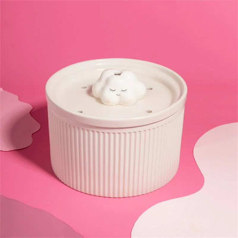 Cloud Cat Water Fountain Cat Water Bowl, Electric Cat Water Drinking Dispenser for Cats Indoor, Easy Clean