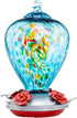 Muse Garden 34oz Blown Glass Hanging Hummingbird Feeder - The Max & Rex Collection