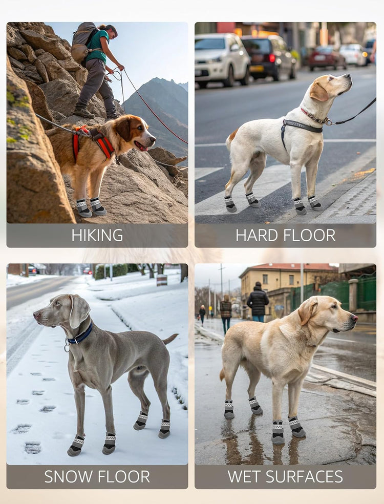 SCENEREAL Dog Shoes for Hot Pavement for Large Medium, Summer Mesh Breathable Dogs Boots & Paw Protectors for Hardwood Floors Indoor Outdoor Walking, anti Slip Waterproof Sole, Black Size 5