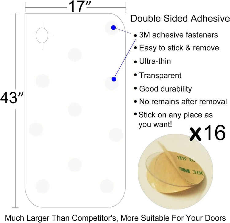 43" X 17" Door Scratch Protector, Plastic Scratch Shield Protect for Cat/Dog, Duty Flexible Door Guard Cover for Furniture, Wall
