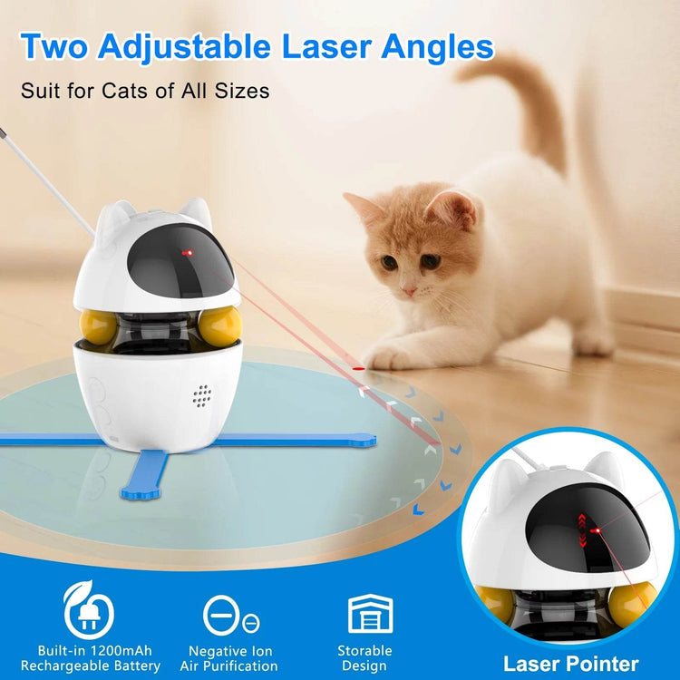 Automatic 3 in 1 Interactive Cat Toy with Laser and Feather for Indoor - The Max & Rex Collection