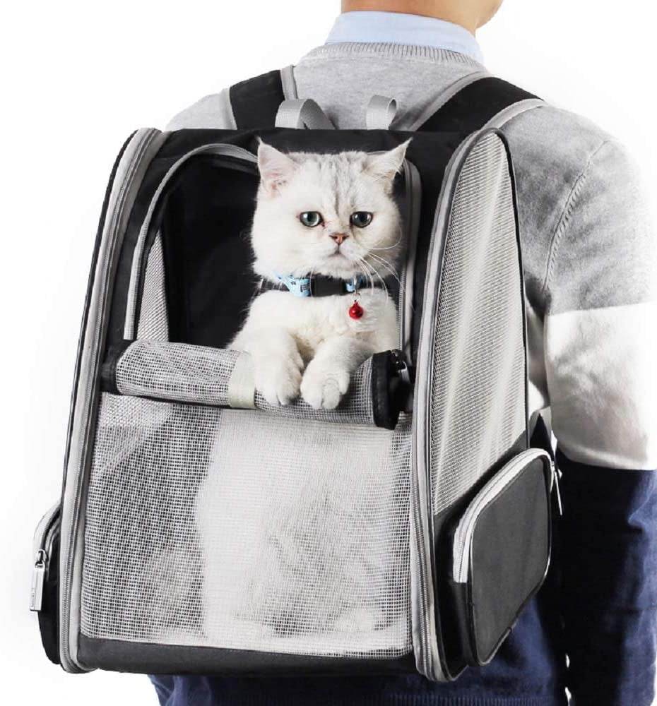 Texsens Innovative Traveler Bubble Backpack Pet Carriers for Cats and Dogs (Black) - The Max & Rex Collection