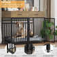 71" Tall Dog Crates Furniture, Indoor Dogs Kennel Furniture with Hutch, 42"W Dog Cage Furniture for Large/Medium Dogs, Decorative Sturdy Pet House, Rustic Brown