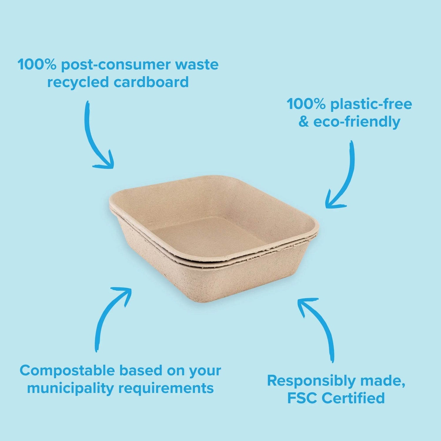 Eco-Friendly Disposable Litter Box Large (Pack of 6) - The Max & Rex Collection