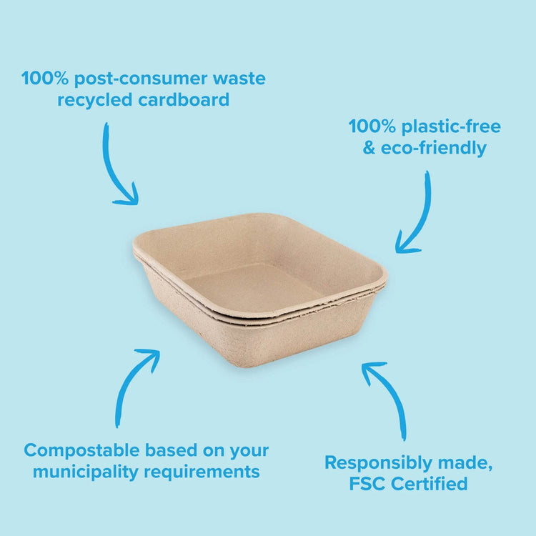 Eco-Friendly Disposable Litter Box Large (Pack of 6) - The Max & Rex Collection