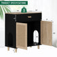 Cat Litter Box Enclosure Wood Cat Crate Furniture with Scratching Pad Doors - The Max & Rex Collection