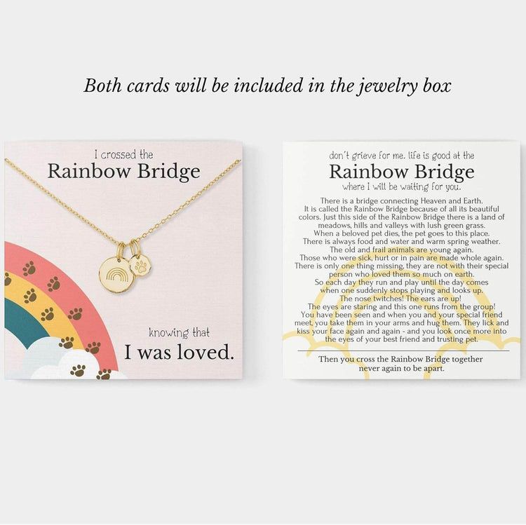 Rainbow Bridge Pet Memorial Necklace – Honor the Loss of a Beloved Cat or Dog - The Max & Rex Collection