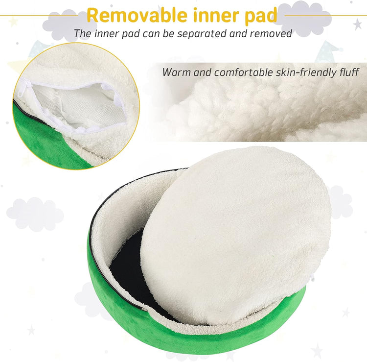 NIBESSER Cat Bed Christmas Tree Cat Tent House Self-Warming 2 in 1 Removable Comfortable Triangle Pet Teepee Xmas Dog Cave in Winter (Green)