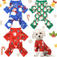 3 Pieces Christmas Dog Pajamas Dog Jumpsuit Santa Snowman Pet Clothes Christmas Pet Pajamas Holiday Costume Jumpsuit for Puppy Cat(Snowman Pattern,M (Fit 5.5-7.7Lbs))