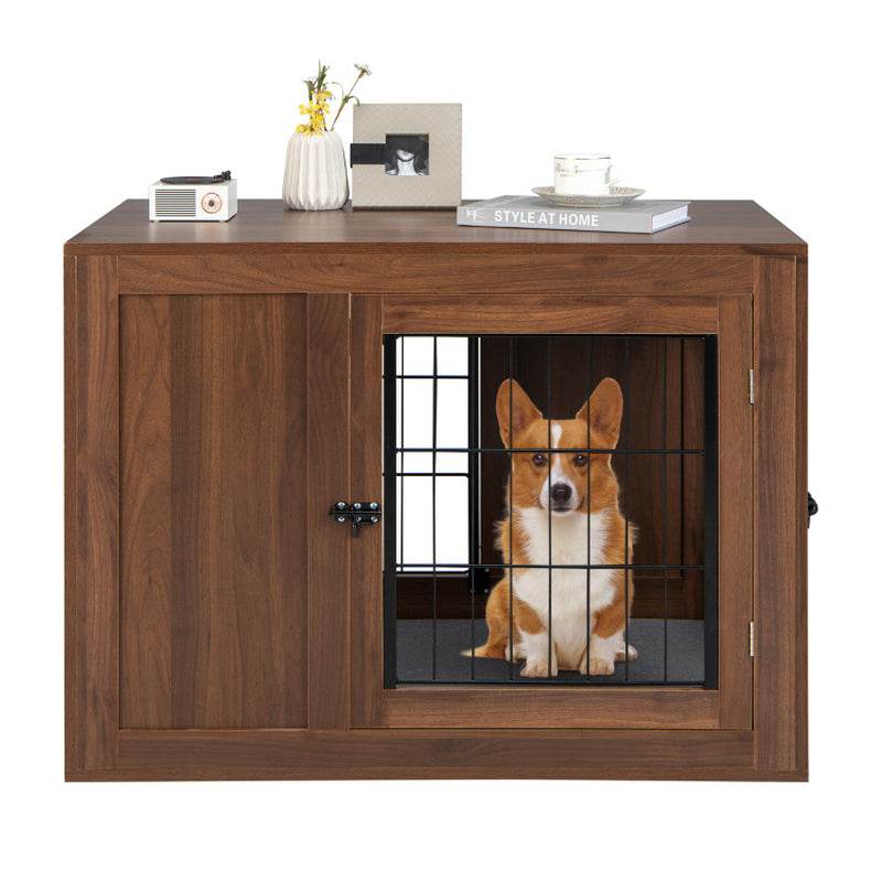 Furniture Dog Crate with Cushion and Double Doors - The Max & Rex Collection