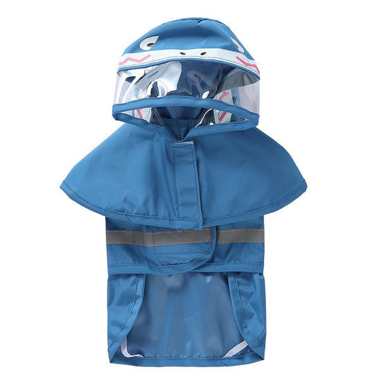 Milou & Lumi Waterproof Raincoat with Hood – Blue Shark