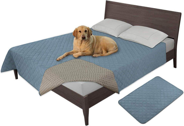 Easy-Going 100% Waterproof Dog Bed Cover Washable Couch Cover Non-Slip Sofa Cover Leakproof Blanket Furniture Protector Cover Reusable Incontinence Bed Underpads for Pets Kids Dog Cat(68X82 In,Gray) - The Max & Rex Collection
