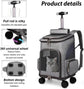 GJEASE Airline Approved Pet Carrier Backpack with Wheels(Large Space),Rolling Backpack with Durable Handle and Flexible Wheels,Breathable Durable Mesh Panels(Most Airplane Approved) - The Max & Rex Collection