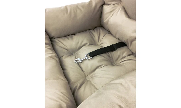 Sheard Seat Belt Compatible Travel Pet Bed