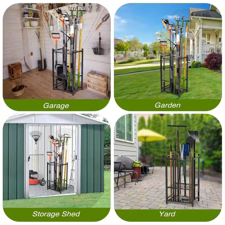 3-Tier Garden Tool Organizer for Garage Organization up to 35 Long-Handled Tools/Rakes/Brooms - The Max & Rex Collection