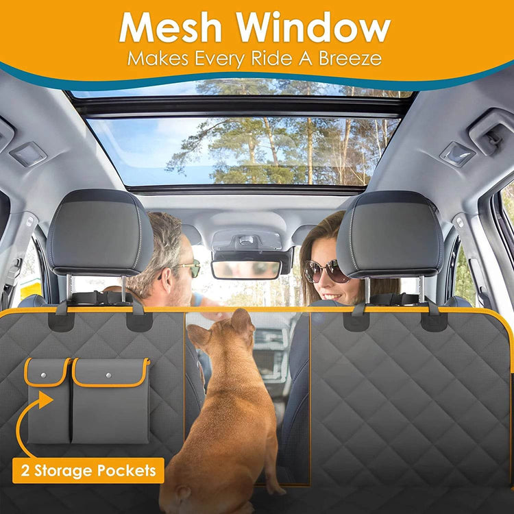 Dog Seat Cover – Waterproof & Nonslip Hammock for Dogs with Mesh Window & Seat Belt - The Max & Rex Collection