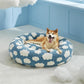 Donut Calming Pet Beds, Cute Modern Beds with Jacquard Shaggy Plush & anti Slip Bottom, 30 Inch, Blue