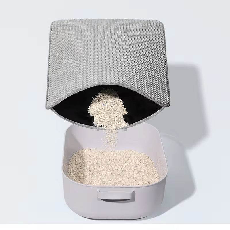 Double Layer Cat Litter Mat - Waterproof Non-Slip Trapping Mat | Washable Sand Catcher Pad for Litter Box - The Max & Rex Collection