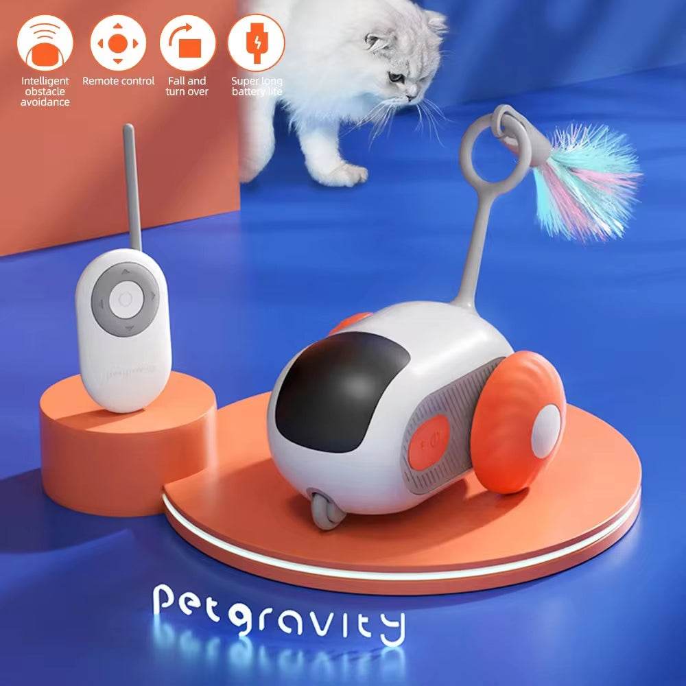 Smart Interactive Cat Toy Car – Remote Control & Automatic Obstacle Avoidance | Rechargeable Rolling Ball for Cats - The Max & Rex Collection