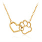 Heart & Paw Necklace — Linked Heart & Dog Paw Charm - The Max & Rex Collection