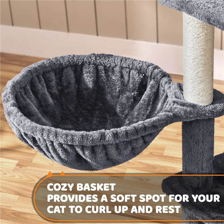 Renwick 69in Large Cat Tree Tower with Condos &amp; Scratching Board - Dark Gray - The Max & Rex Collection
