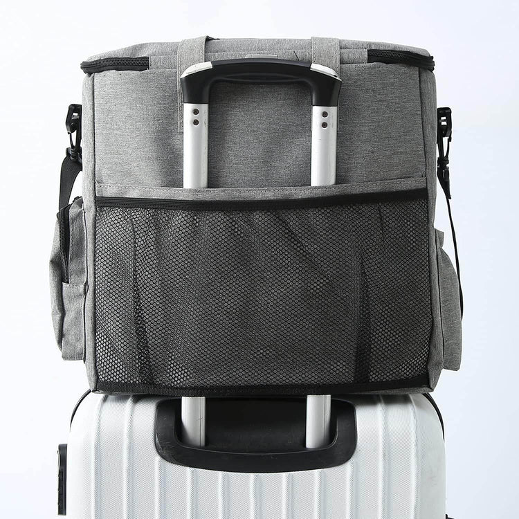 Dog Travel Bag Airline Approved Travel Set for Dogs of Stores All Your Dog Accessories - Includes Travel Bag, 2X Food Storage Containers and 2X Collapsible Dog Bowls (Grey) - The Max & Rex Collection