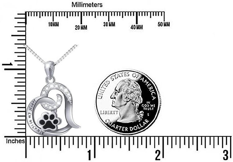 Always in My Heart Paw Print Necklace – Pet Memorial Gift - The Max & Rex Collection