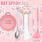 5 Pcs Pet Food Can Supplies Set - Dog and Cat Food Lid, Can Opener, Spoons for Wet Food (Pink)