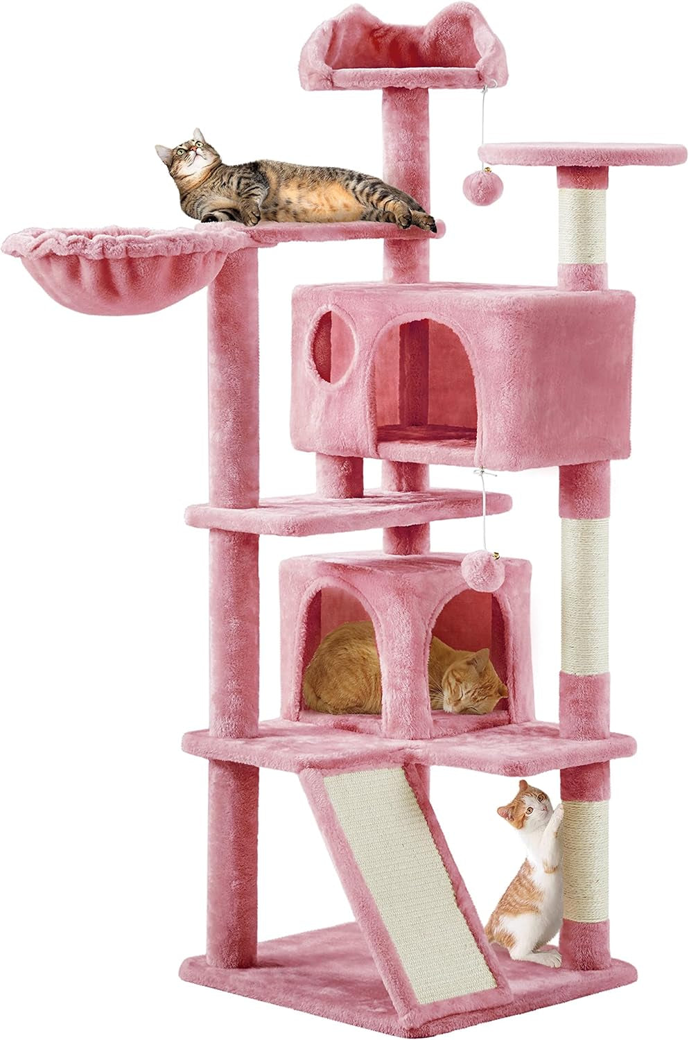 Topeakmart 57 Inches Multi-Level Cat Tree Cat Condo with Scratching Posts Kittens Activity Tower Pet Play House Furniture - The Max & Rex Collection