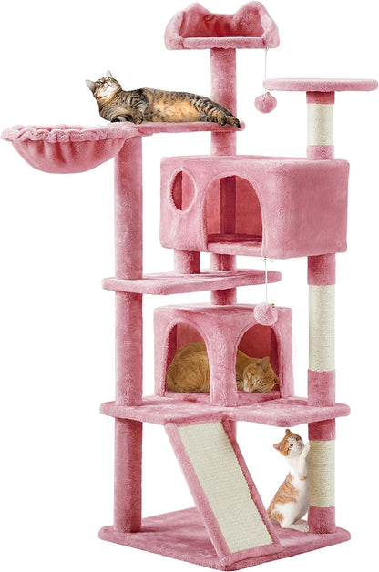 Topeakmart 57 Inches Multi-Level Cat Tree Cat Condo with Scratching Posts Kittens Activity Tower Pet Play House Furniture - The Max & Rex Collection