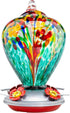 Muse Garden 34oz Blown Glass Hanging Hummingbird Feeder - The Max & Rex Collection