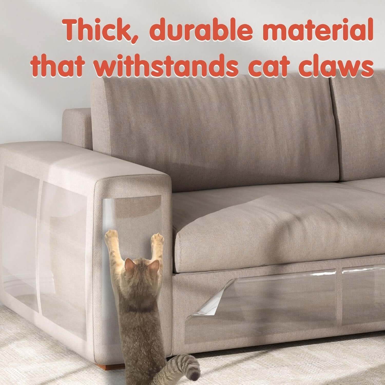 18 Pcs Large Cat Scratch Furniture Protector, Transparent Couch Protector from Cat Claws, Single-Sided Self Adhesive anti Pet Deterrent Sofa Cover, 17In - The Max & Rex Collection