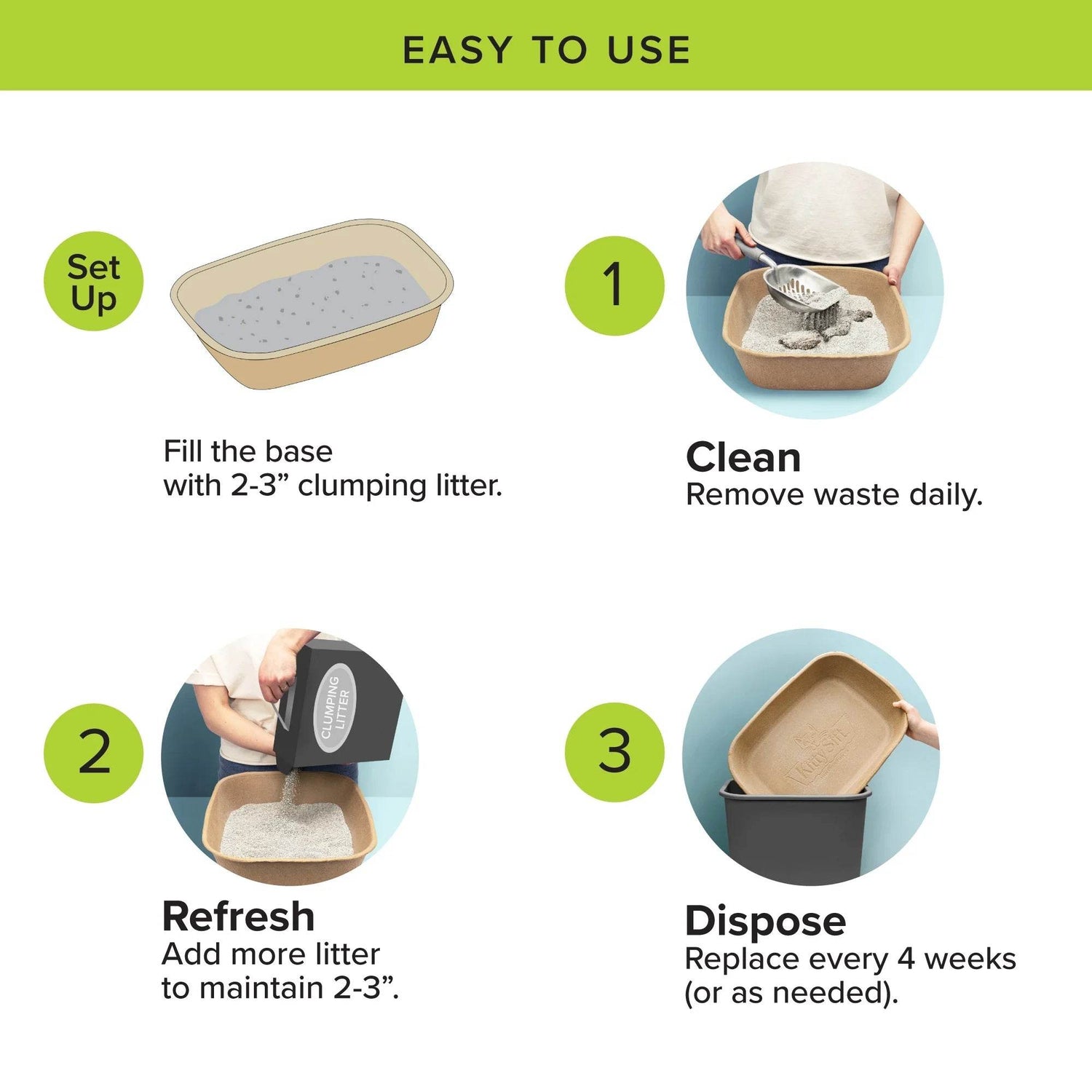 Eco-Friendly Disposable Litter Box Large (Pack of 6) - The Max & Rex Collection