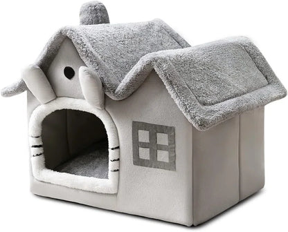 Luxury Plush Indoor Pet House – Soft & Cozy Dog and Cat Bed with Warm Cushion