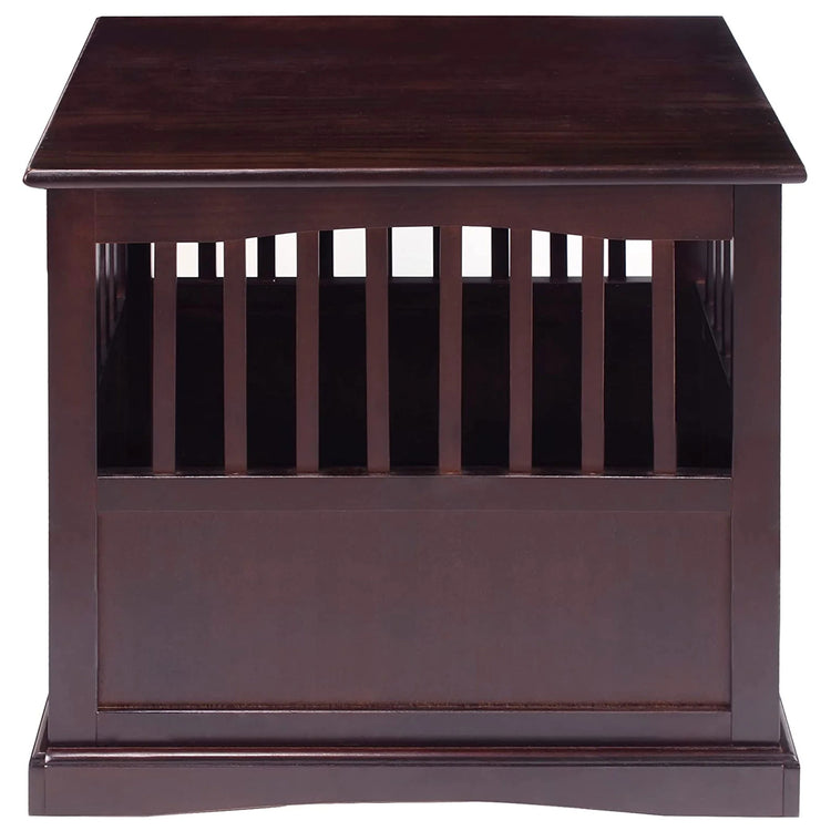 Newport Pet Dog Crate Furniture End Table, Brown, 24"