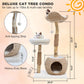 Kelston 40.5" Cat Tree for Indoor Small Cats, Woven Cattail Fabric