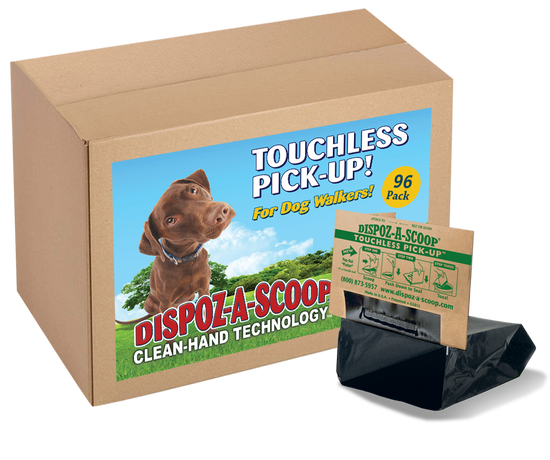 Dispoz-A-Scoop® 96-Pack System – No Touch, No Mess, No Odor Sanitary Dog Waste Scoopers