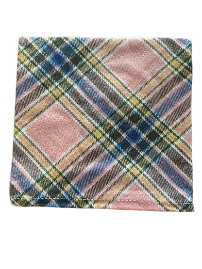 Personalized 100% Cotton Plaid Pet Bandana – Custom Name with Heart & Paw