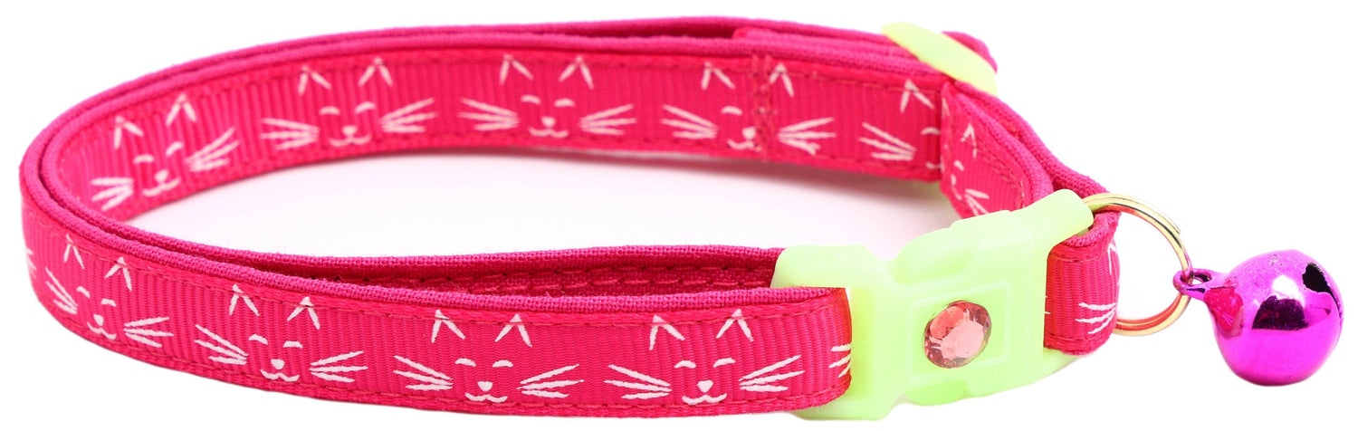 Glowing Cat Faces Breakaway Cat Collar - The Max & Rex Collection