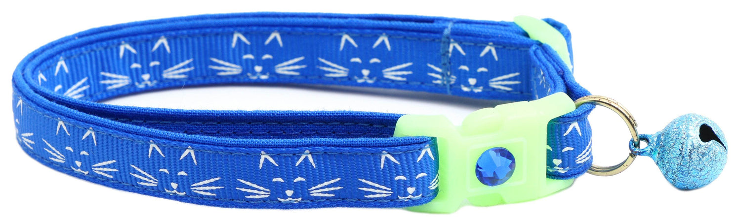 Glowing Cat Faces Breakaway Cat Collar - The Max & Rex Collection
