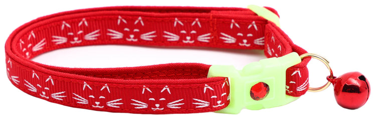 Glowing Cat Faces Breakaway Cat Collar - The Max & Rex Collection