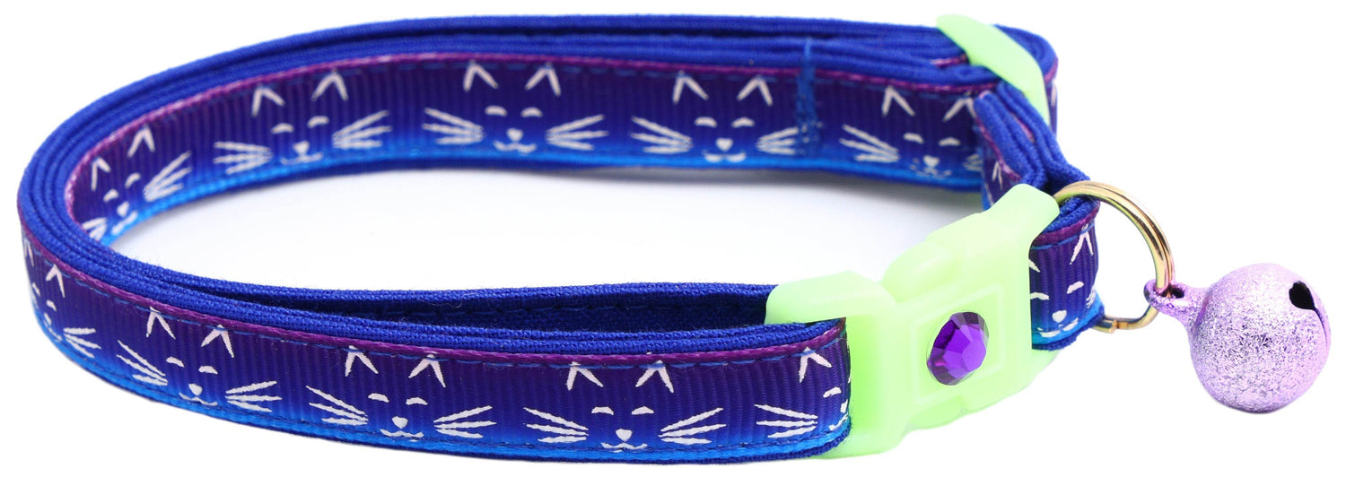 Glowing Cat Faces Breakaway Cat Collar - The Max & Rex Collection