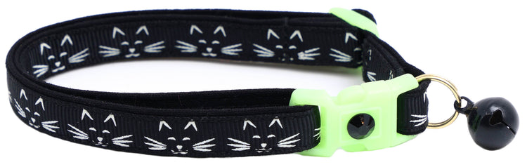 Glowing Cat Faces Breakaway Cat Collar - The Max & Rex Collection