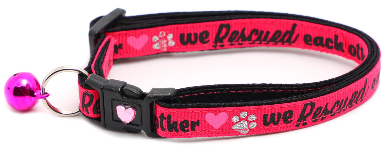 We Rescued Each Other Cat Collar – Adjustable Breakaway Safety Collar - The Max & Rex Collection